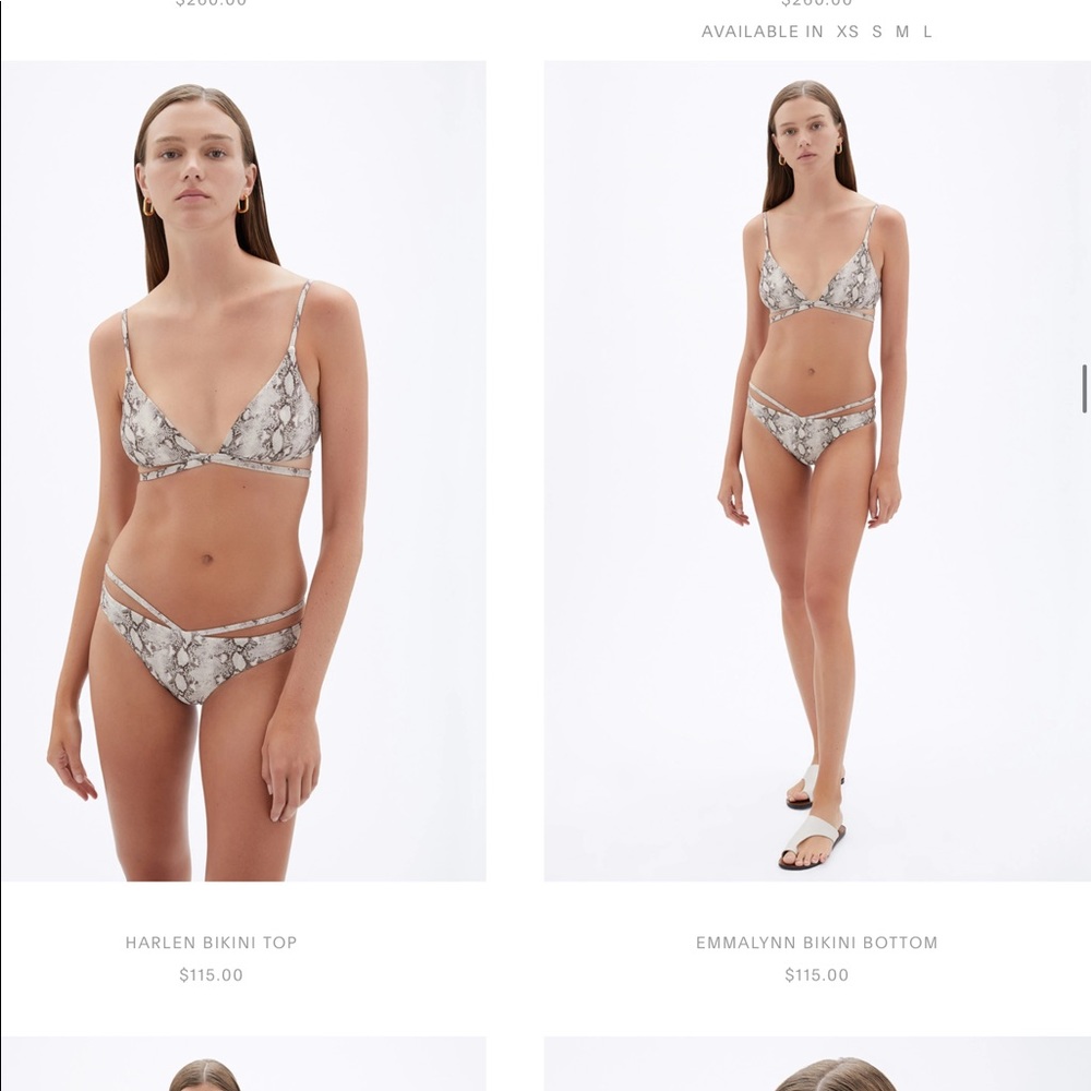 NWT Jonathan simkhai snake bikini medium